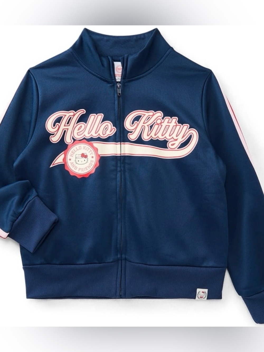 BRAND NEW Hello Kitty Girls' Navy Zip-Up Track Jacket Size 7-8